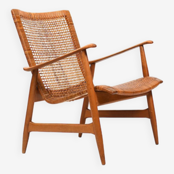 Fauteuil avec canne début des années 1950 Ib Kofod-Larsen attr.