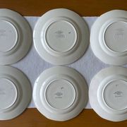 6 assiettes à dessert anciennes en faïence de Sarreguemines