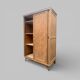 Vintage wardrobe with compass legs in raw wood, sliding doors, 1960s