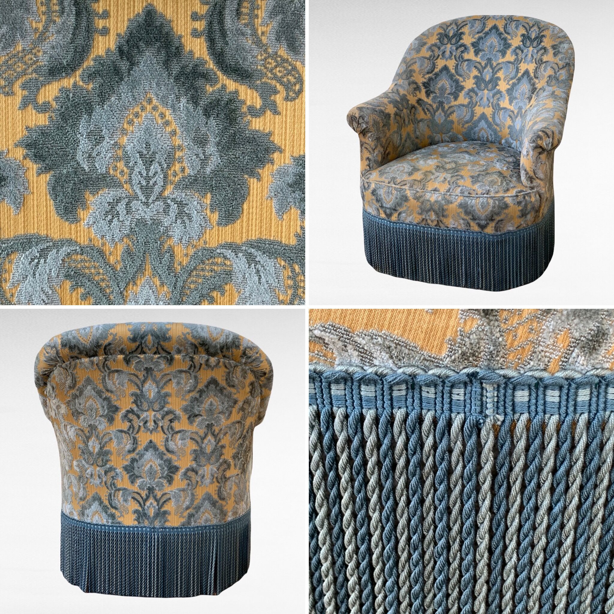 Toad armchair Flocked Velvet 1960