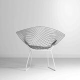 Rare Bertoia diamond chairs with ottoman for Knoll International, 1970s