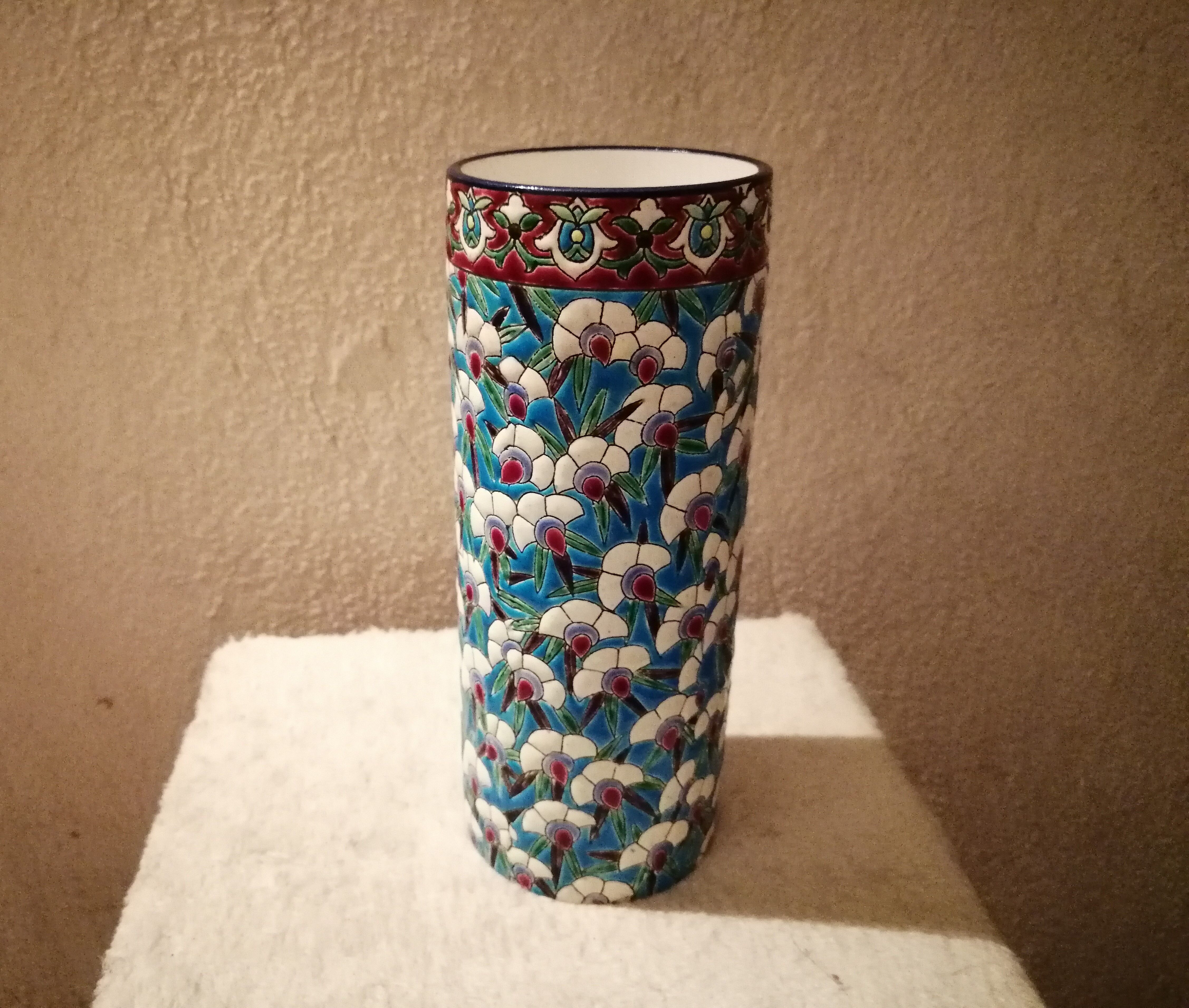 Vintage enamel vase