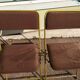 Lot de 4 chaise lafuma pliante damier marron doré