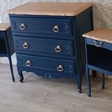 Louis XV style chest of drawers and bedside tables set