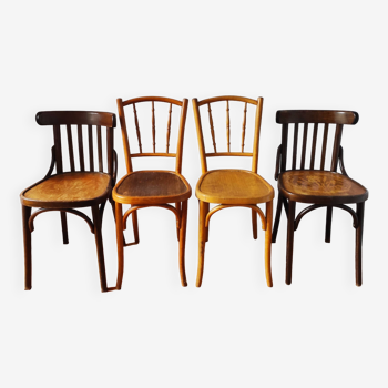 Mismatched vintage bistro chairs