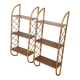 Pair of vintage bamboo and rattan wall shelves 1960