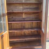 4-door bookcase in solid walnut circa 1880