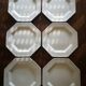 Service de 6 assiettes hexagonales en porcelaine anglaise Johnson Brothers - Années 1970/1980