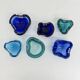 Mid-century design set of 6 blue Murano glass bowls, 1970s