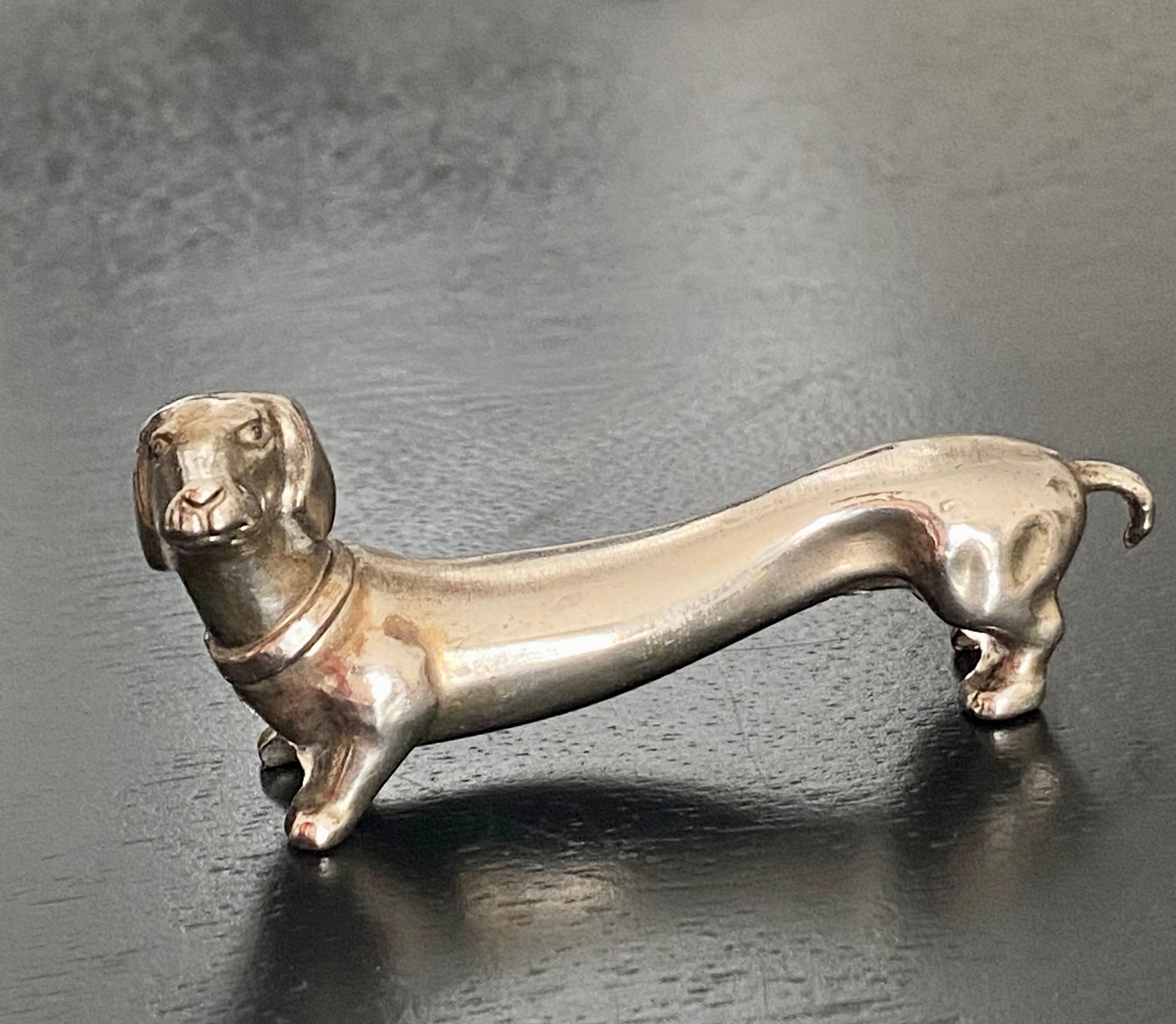 6 porte-couteaux forme chien et chat en métal