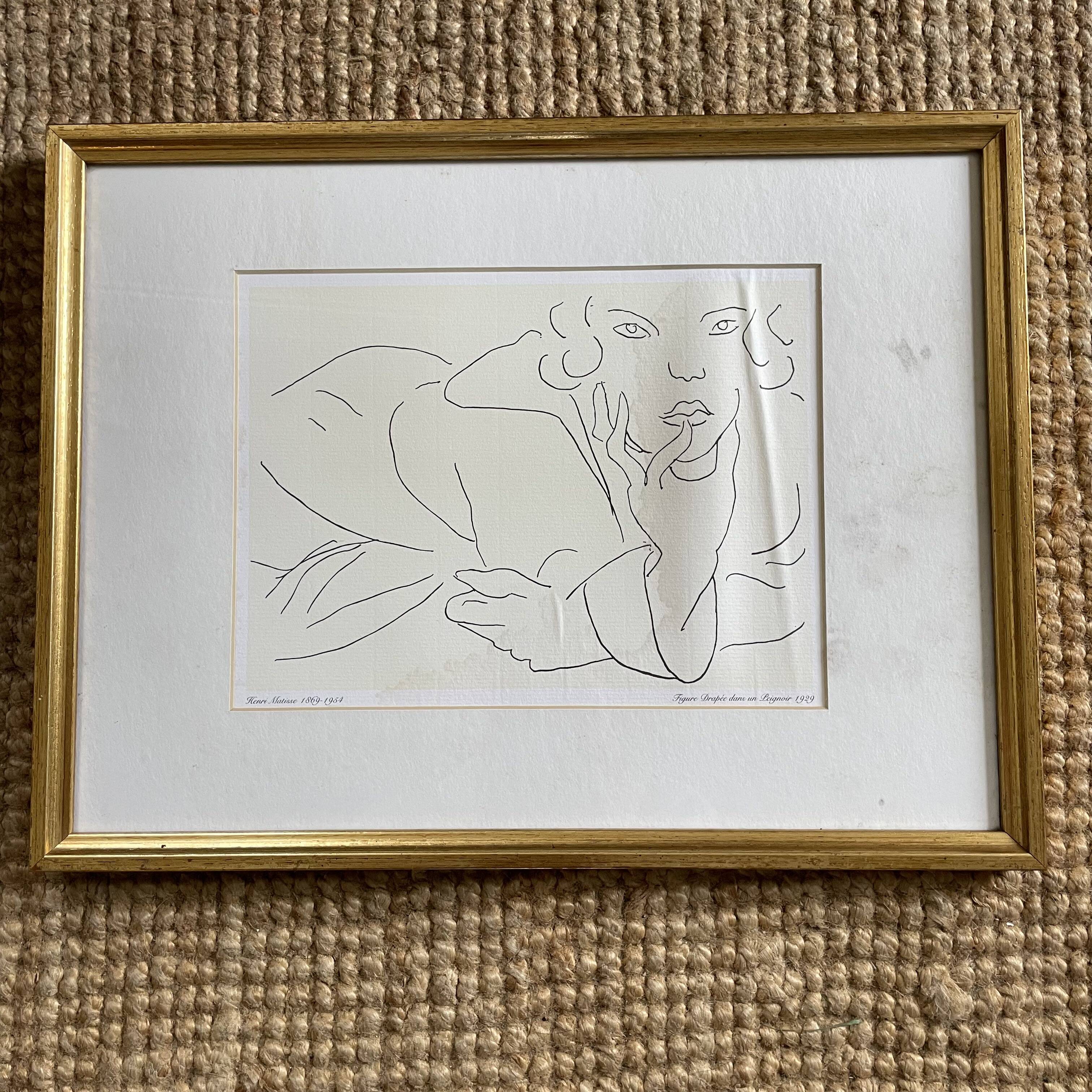 Lithograph by Henri Matisse "Figure draped in a bathrobe" 1929