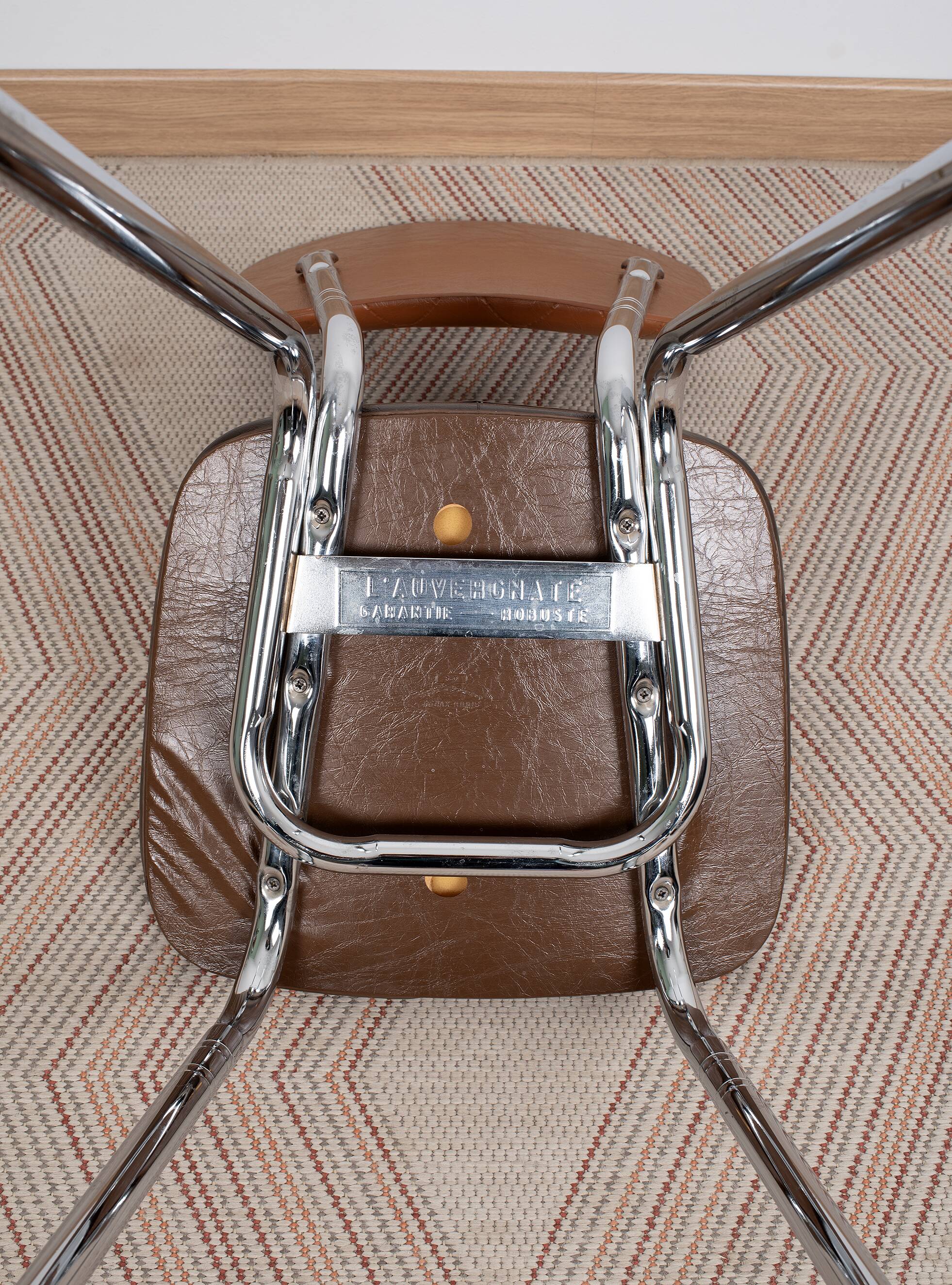 Vintage chrome chair, l'auvergnate brand