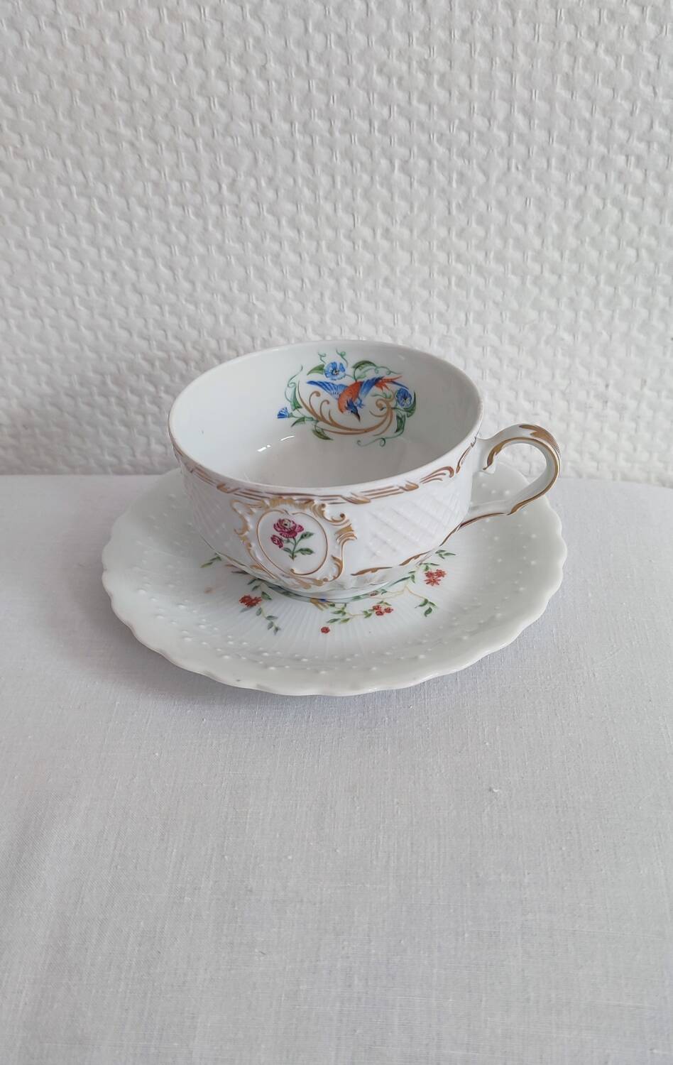 Limoges porcelain cup and saucer Georges Boyer