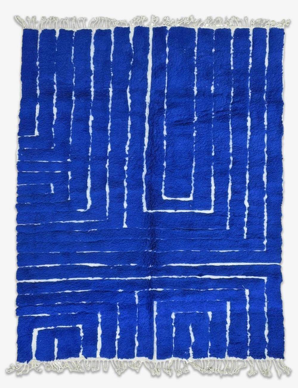 Tapis Bleu Contemporain - 300 x 237 cm