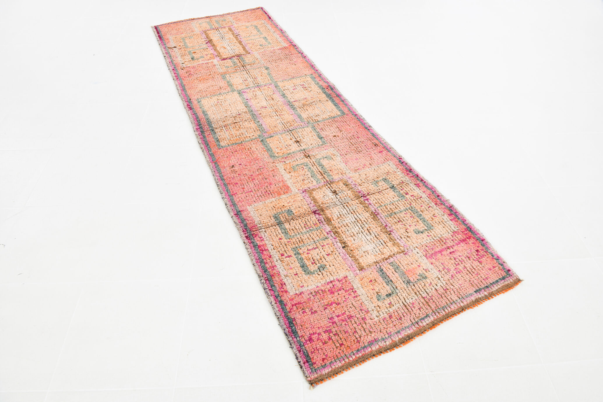 3x9 Vintage Geometric Runner Rug, 89x283Cm
