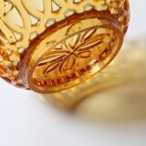Rare Vintage Amber Honey Glass Fruit Bowl / Italy / 1950s