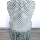 Pastel blue velvet toad chair