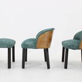 Paire de chaises avec tabouret des années 1940, Italie