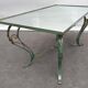 Neo-classical green laqué iron and gold mirror tray 1940