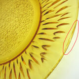 6 flat plates in amber tempered glass - Soleil Vereco France - vintage 70s