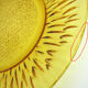 6 assiettes plates en verre trempé ambre - Soleil Vereco France - vintage années 70