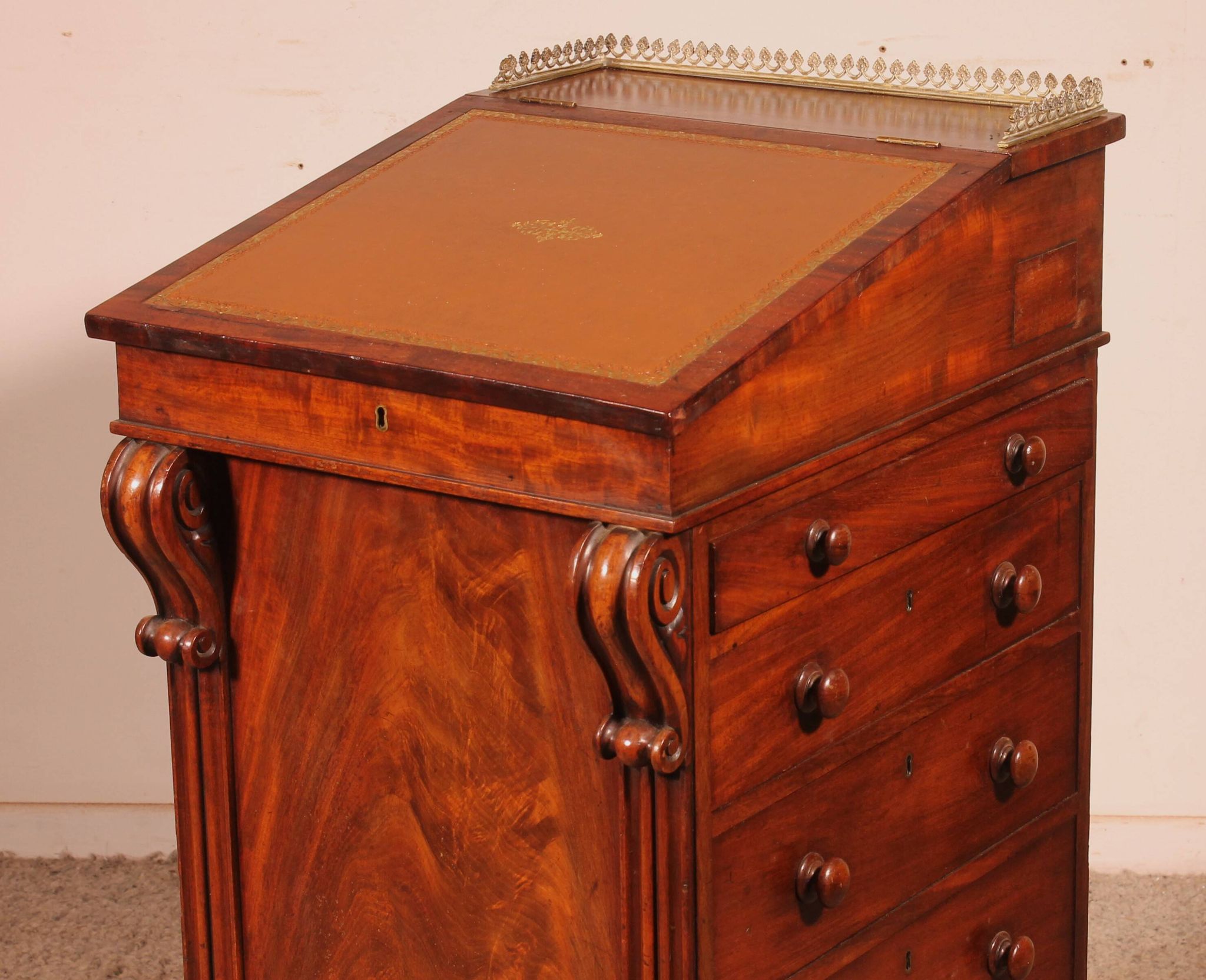 Davenport d'époque Régence en acajou, circa 1810