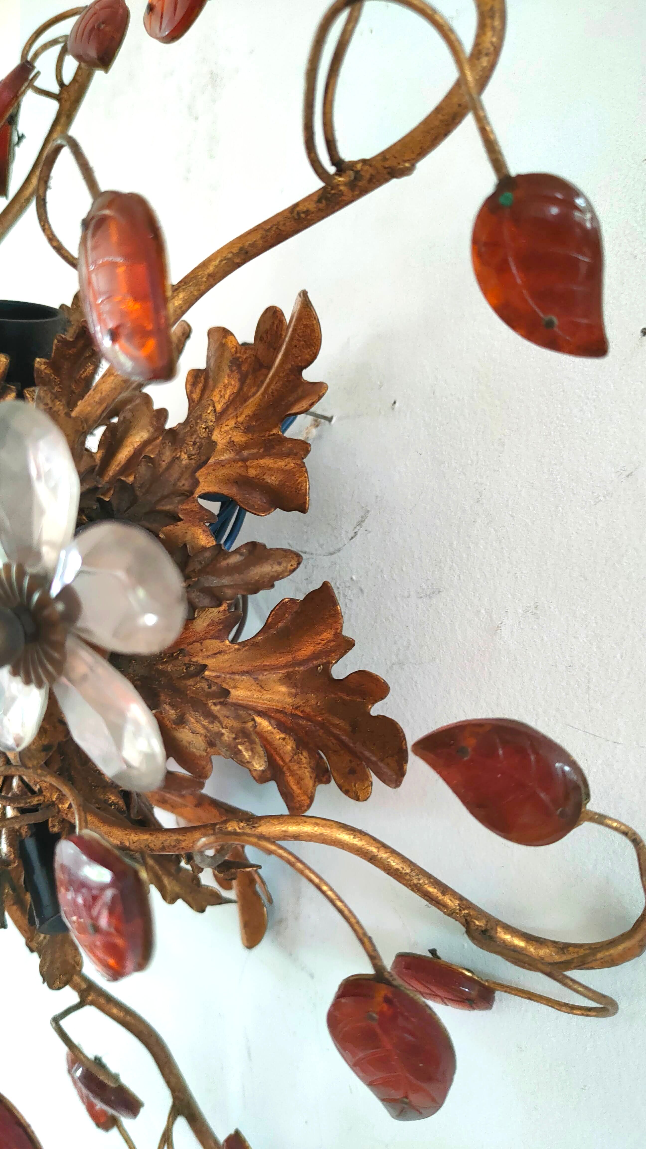 Wall lamp Maison Banci metal and glass of Murano design 70s