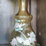 Ancien vase décor floral émaillé