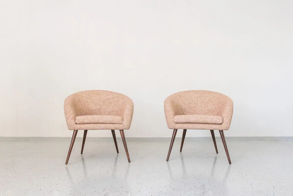 Pink Vintage Shell Armchairs From Lfm, Poland, 1970s, Set Of 2