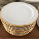 Tableware service 40 pieces in white and gilded porcelain CG Cie France Limoges