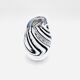 Murano Vase - Sommerso with Stripes - Black & White - 1990
