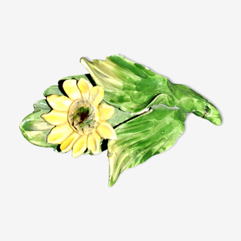 Sunflower flower decor in vintage Italian ceramic - Slush knife holder table centerpiece