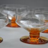 4 coupes à champagne verre ciselé