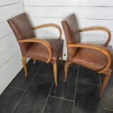 Fauteuils bridge en cuir