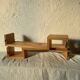 Pair wooden wall shelves 1970