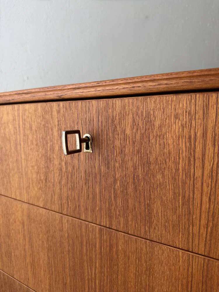 Swedish mid-century chest of drawers teak five drawers