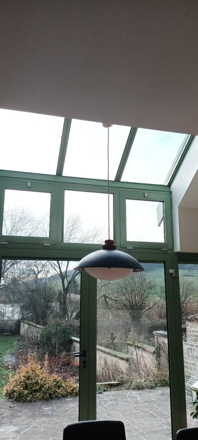 Ikea chandelier, memphis blue