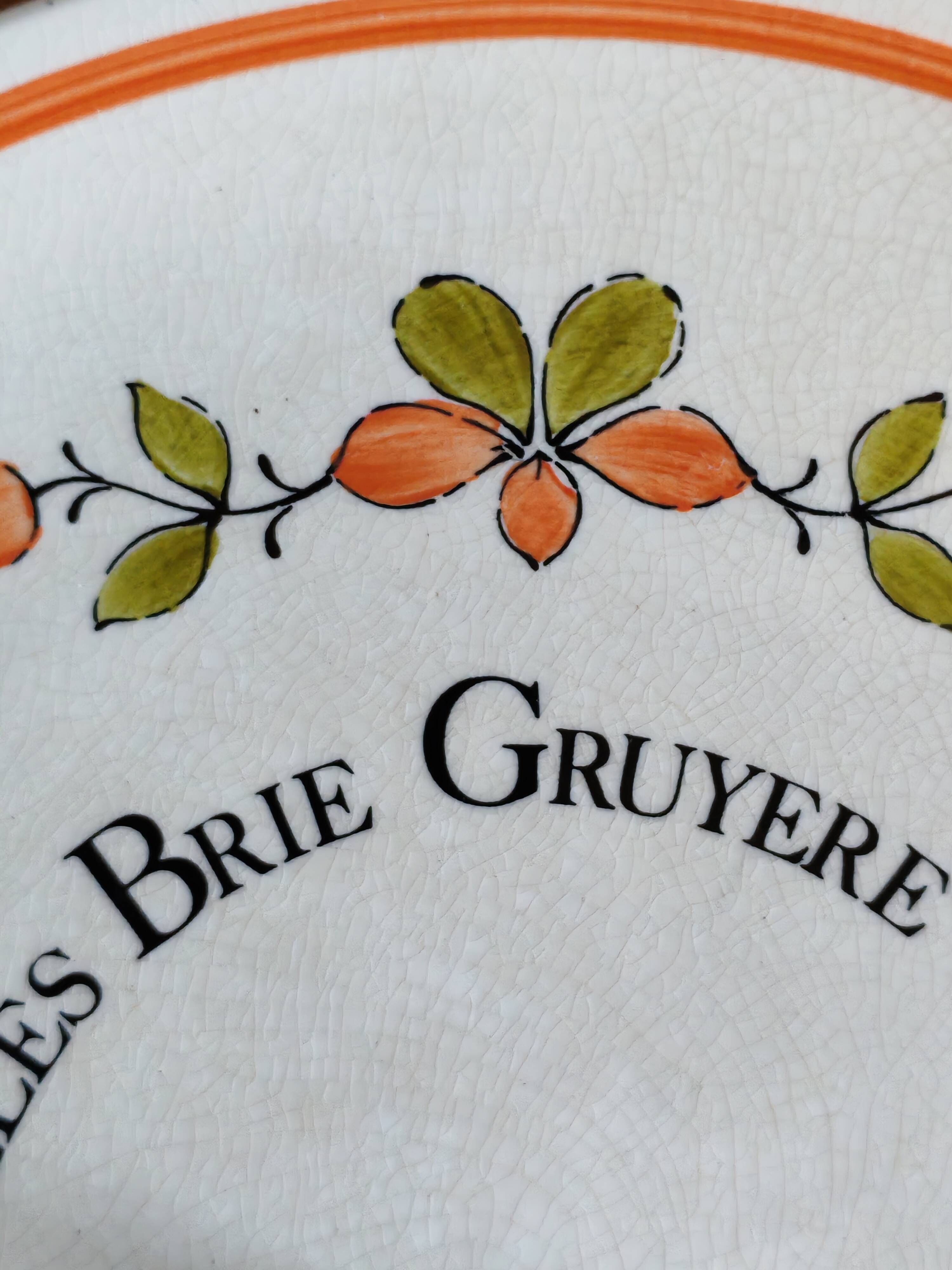 Vintage Cheese Plate Gien France Handmade decor My Kitchen