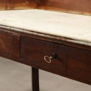 Ancient Empire desk in walnut with marble top, Italy, 19th century.