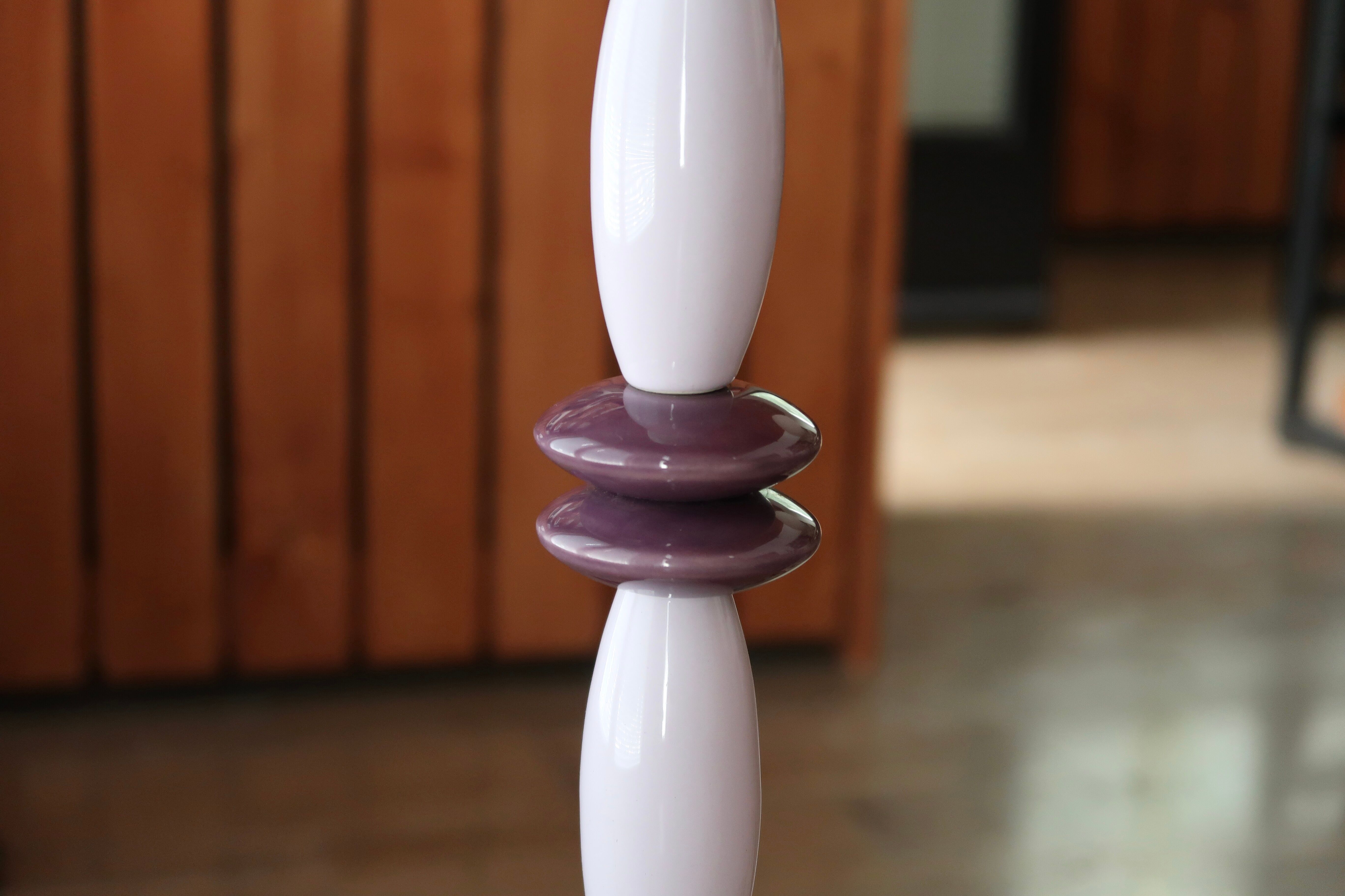 Ceramic column lamp pastel tones, 90s