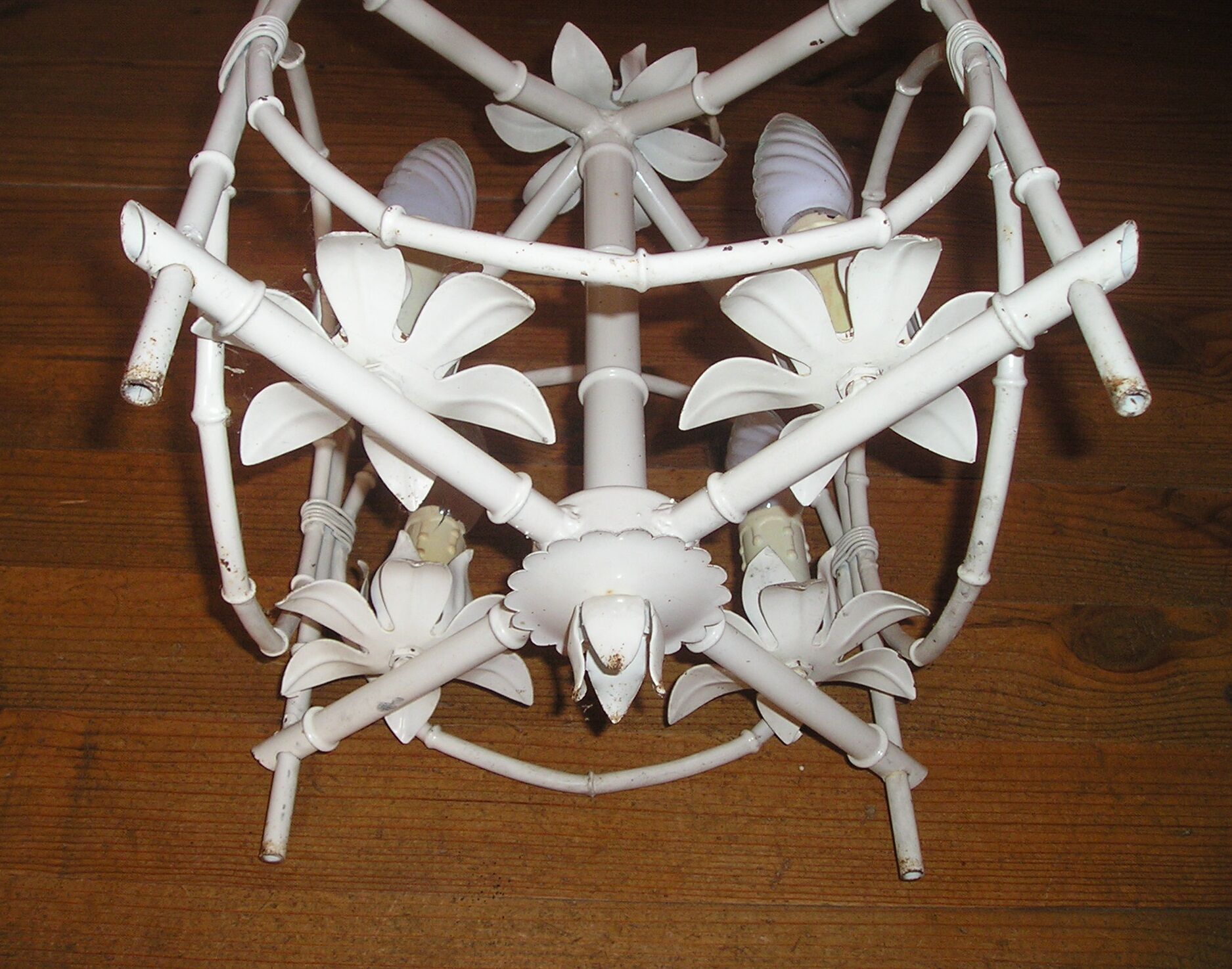 4 light metal chandelier, 1970s