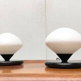 Vintage Swiss marble and glass table lamps by Optelma, set of 2.