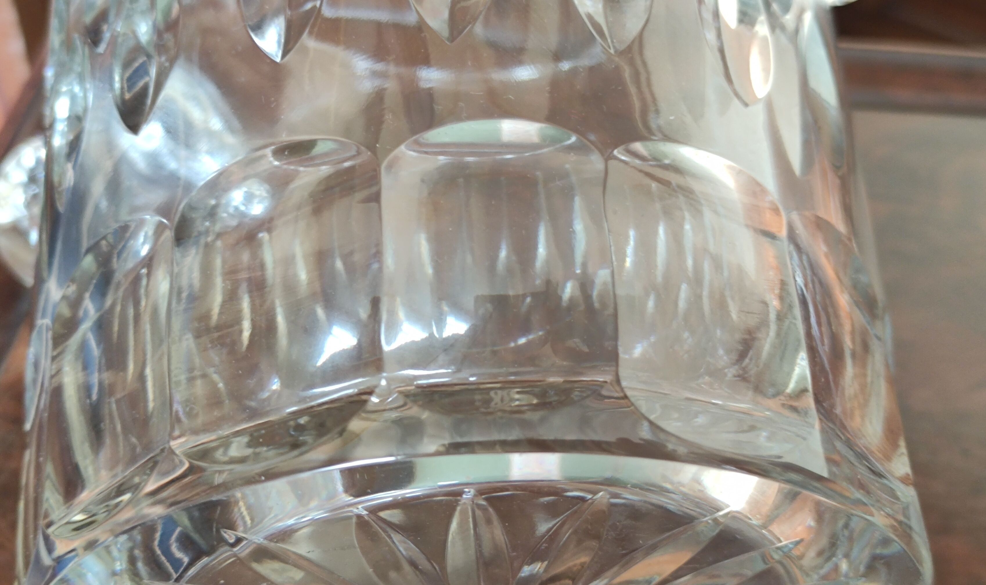 Old hand-cut crystal champagne bucket