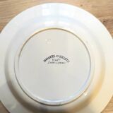 Set of 4 mismatched blue Terre de Fer soup plates