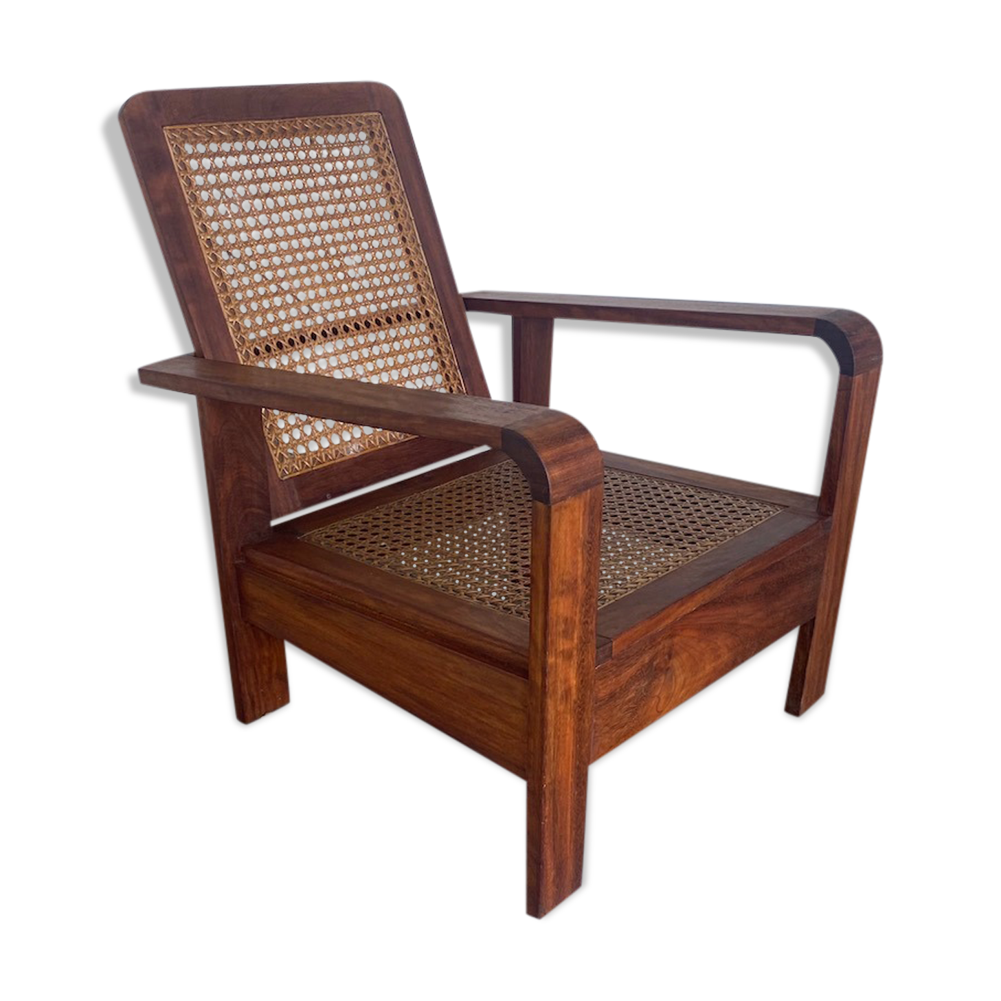 RARE MAHOGANY ARMCHAIR AND CANNAGE - FRANCE 40S