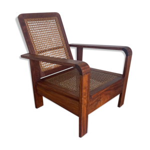 Fauteuil acajou et cannage France