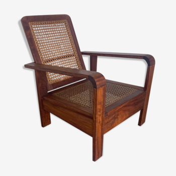 RARE MAHOGANY ARMCHAIR AND CANNAGE - FRANCE 40S