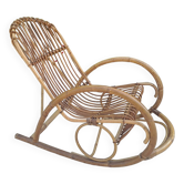 Rohe Noorwolde rattan rocking chair from the 60s