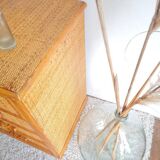 Vintage rattan chest of drawers circa 70s