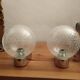 Pair of vintage globe wall lights with bubbled glass by INDA design Space Age